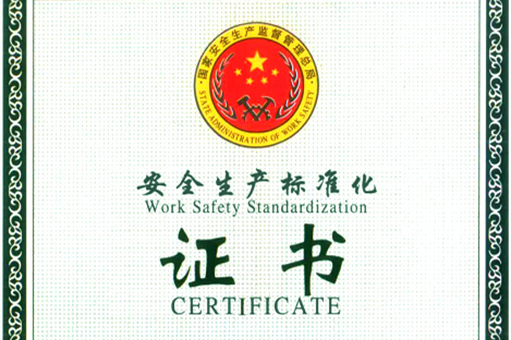 集团取得安全生产标准化三级企业证书